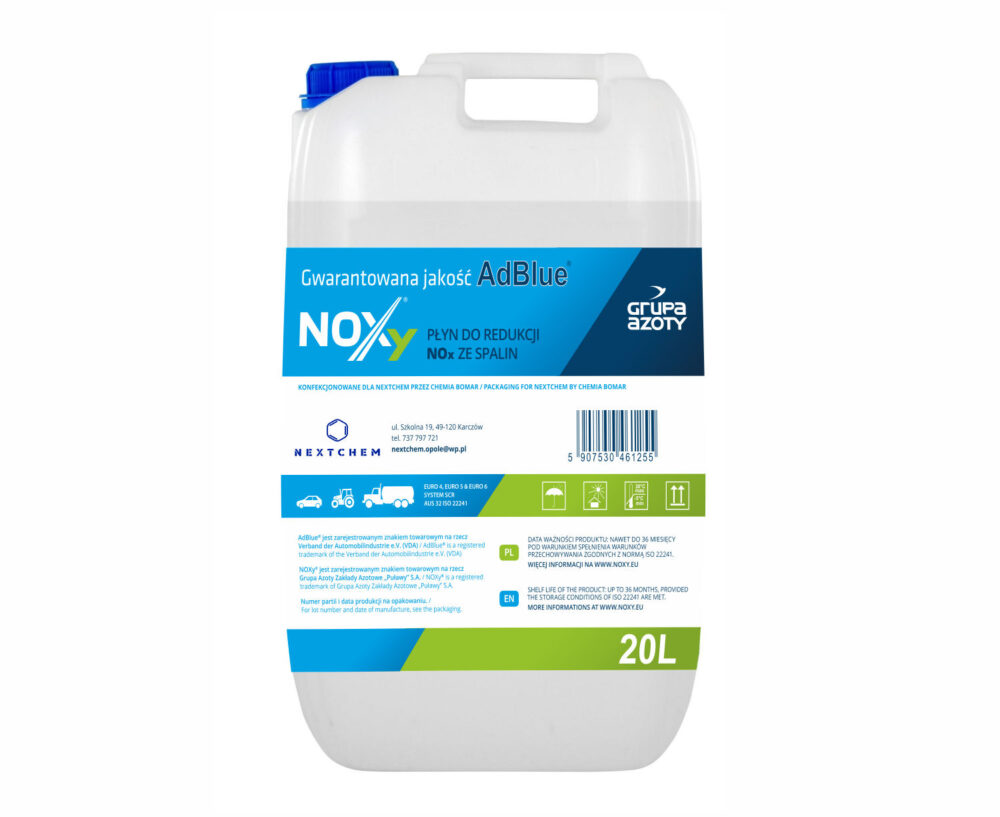 NEXTCHEM etykieta 20L Płyn AdBlue Noxy w kanistrach 20L X 24 szt
