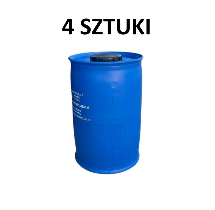 Beczka plastikowa 200L po artykule spożywczym - 4 sztuki